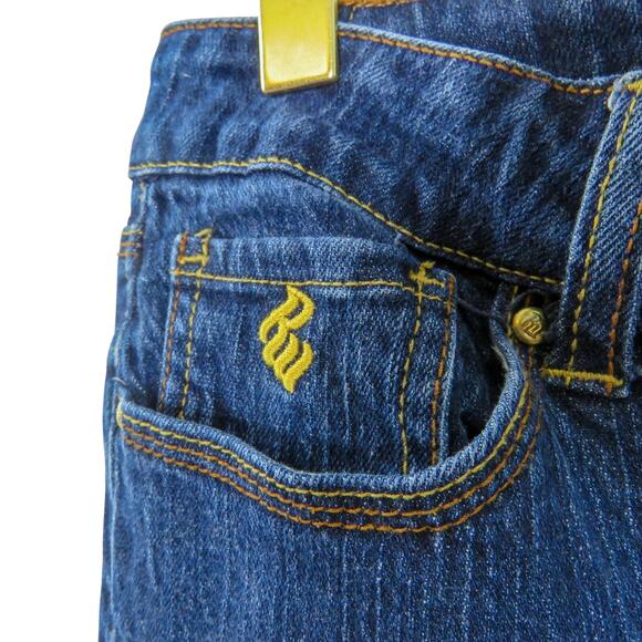 2000s Y2k Rocawear Low Rise Dark Wash Flared Jeans Waist 30" - Picture 4 of 9